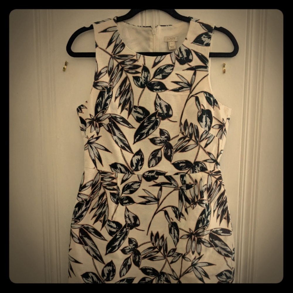 J Crew Tropical Textured Cotton Sheath Dress 6